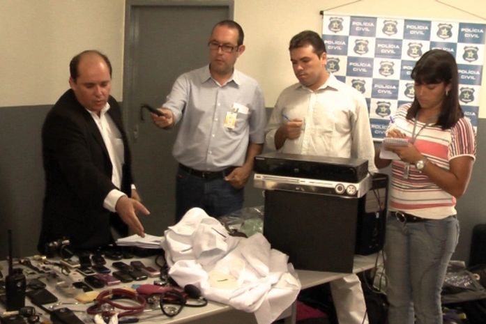 Material apreendido pela polícia