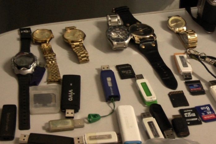 Material apreendido pela polícia