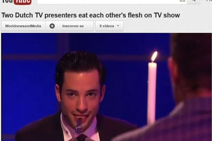 Apresentadores provaram carne um do outro em programa holandês que gerou polêmica