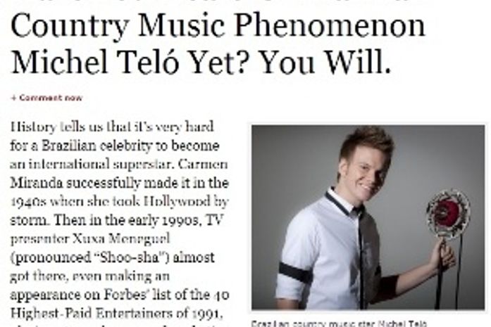Revista Forbes chama Michel Teló de 'fenômeno da música country'