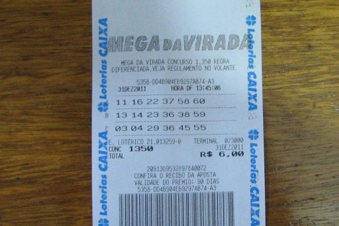 Aposta premiada na Mega Sena da Virada