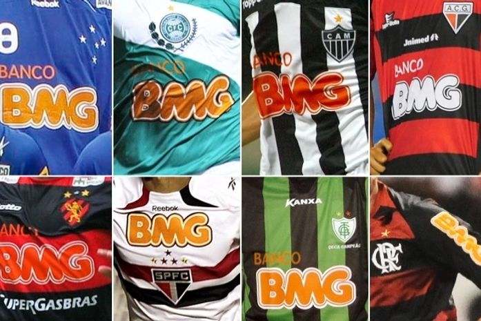 BMG nas camisas de clubes.