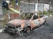 Motorista de ônibus é executado a tiros e tem veículo carbonizado