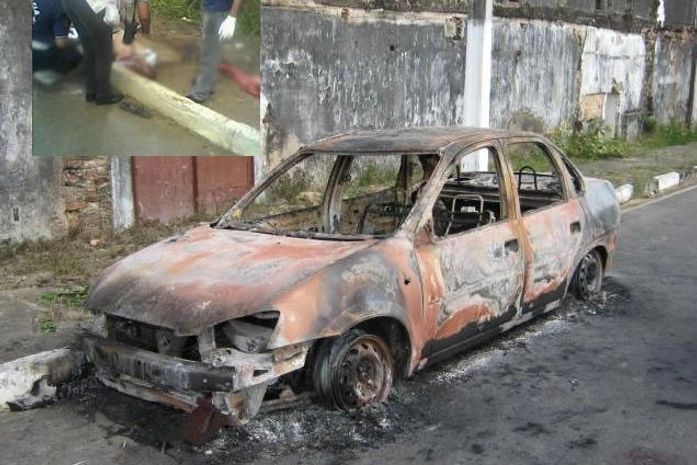 Motorista de ônibus é executado a tiros e tem veículo carbonizado