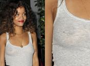 Rihanna deixa seios à mostra em Los Angeles