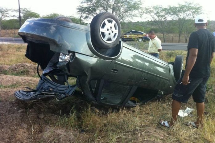 Carro onde se encontrava o juiz José Lopes Netto