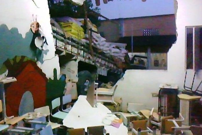 Sala ficou totalmente destruída