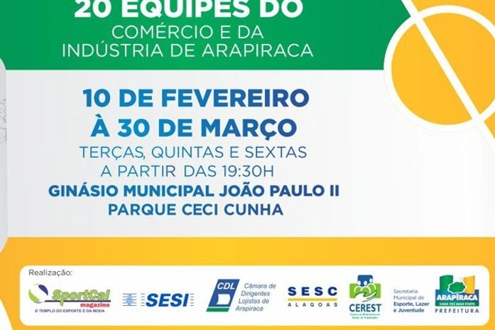 1ª Copa Cidade de Arapiraca de Futsal começa dia 10