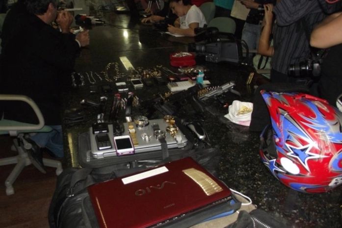 Material apreendido pela polícia 