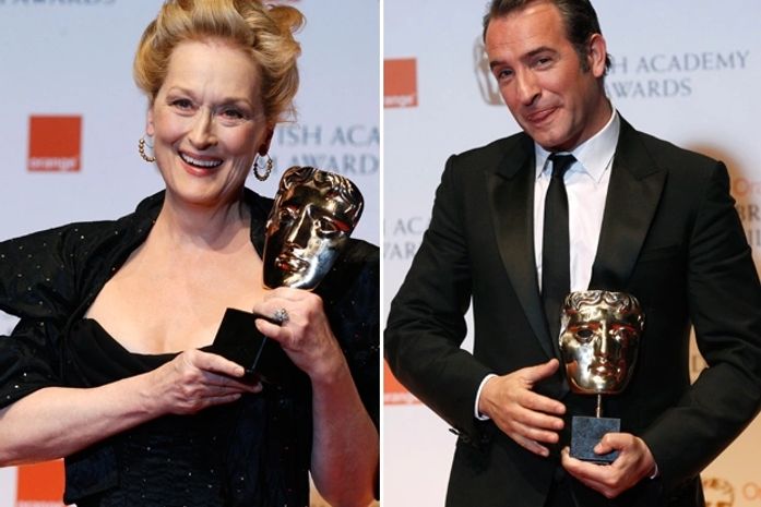 Meryl Streep ('A dama de ferro') e Jean Dujardin ('O artista), escolhidos melhor atriz e ator no Bafta