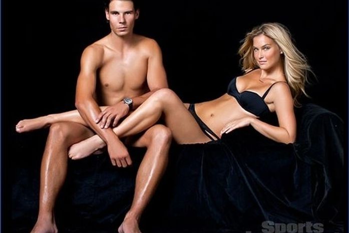 Nadal, Phelps e Chris Paul posam com modelo seminua em revista americana