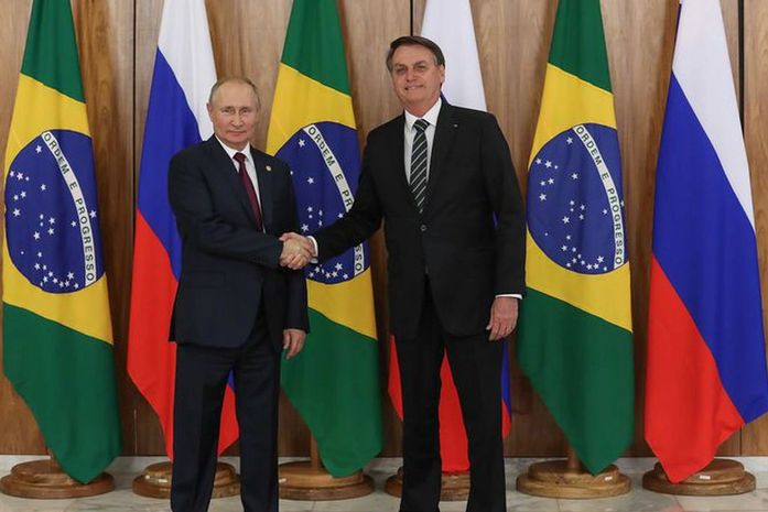 Vladimir Putin e Jair Bolsonaro