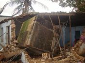 Caixa d´água destruiu parte da casa
