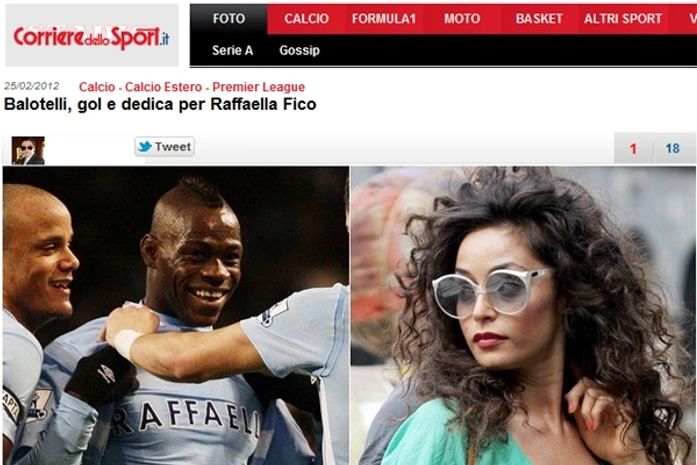 Namorada homenageada por Balotelli já tentou leiloar a virgindade