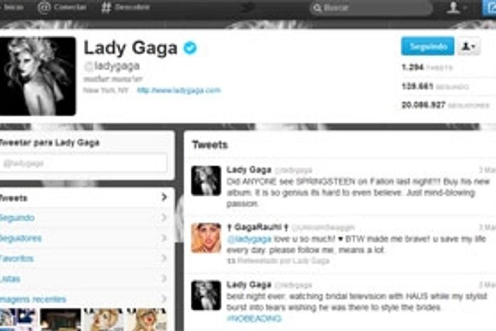 Lady Gaga passa de 20 milhões de seguidores no Twitter