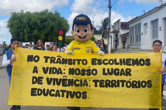 Passeata do “Projeto Educa” da SMTT promove conscientização sobre educação no trânsito em Bananeiras