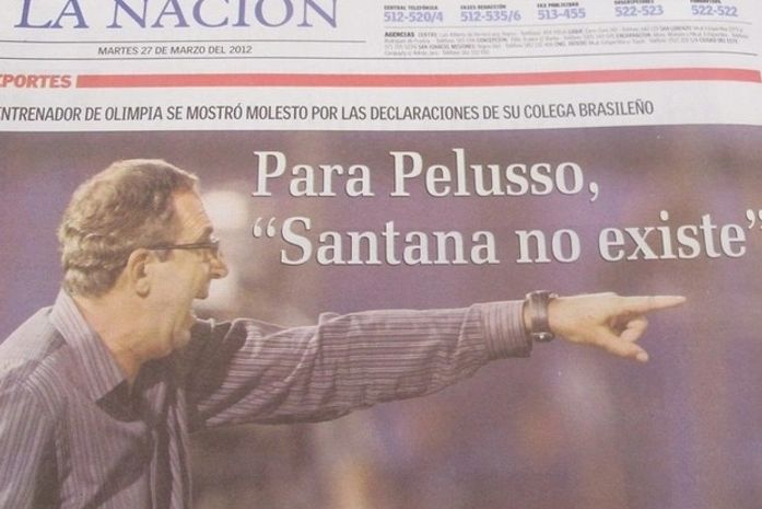 Jornal local destaca frase de técnico do Olimpia: ‘Santana não existe’