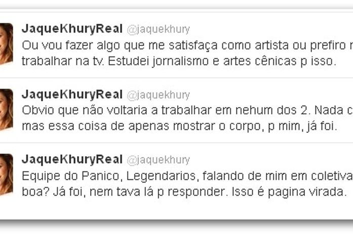 Jaque Khury escracha Pânico e Legendários no twitter