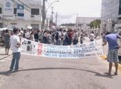 Protesto da Uncisal no Centro da cidade.