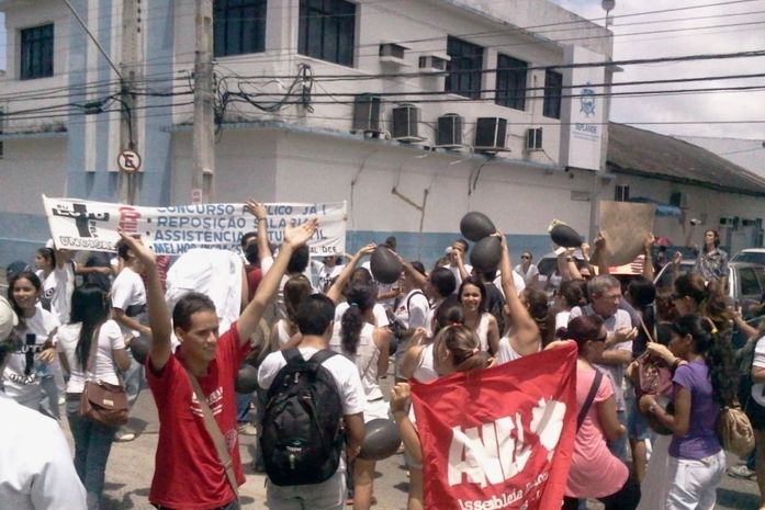 Protesto da Uncisal no Centro da cidade.