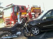 Acidente envolvendo carro e moto deixa um ferido