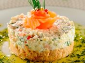 Para a Páscoa, um cheesecake de salmão com ricota e maçã verde