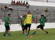Treino no estádio do Corinthians Alagoano.