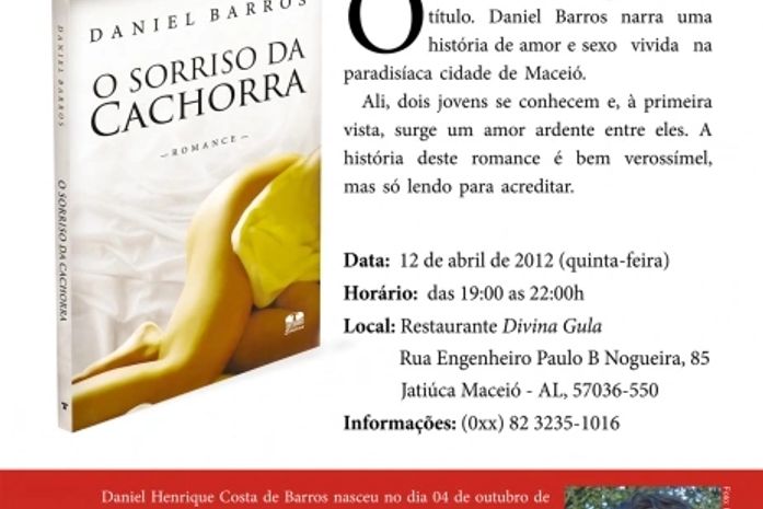 Romance 'O Sorriso da Cachorra' será lançado em Maceió
