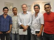 Renan (ao centro) recebeu dirigentes do sindicato dos agentes de Saúde
