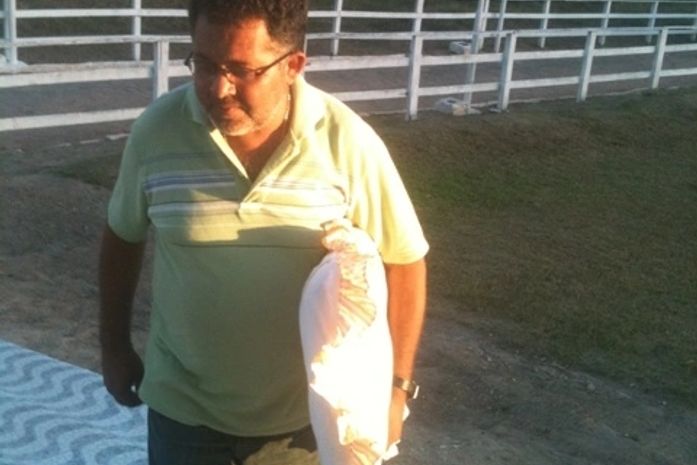 Thomaz ao chegar na clínica de acolhimento