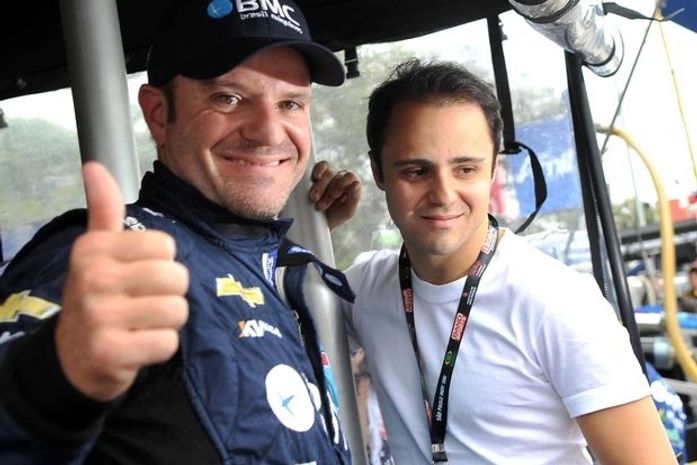Barrichello e Massa.