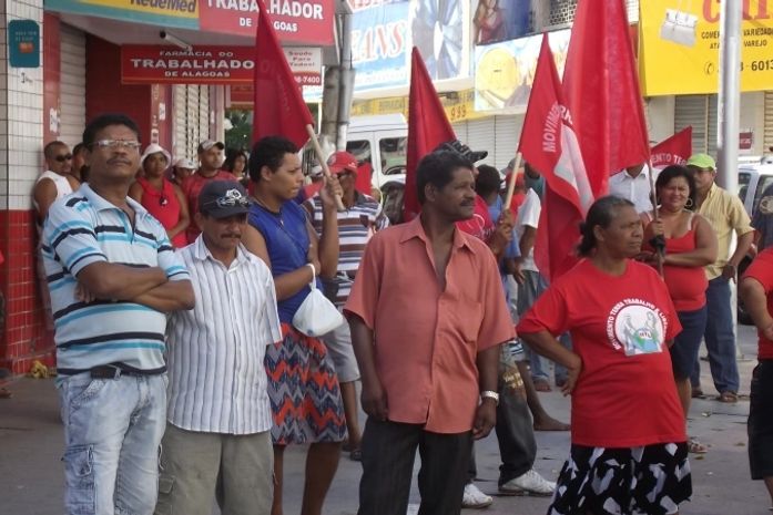 Trabalhadores estiveram presentes na manifestção