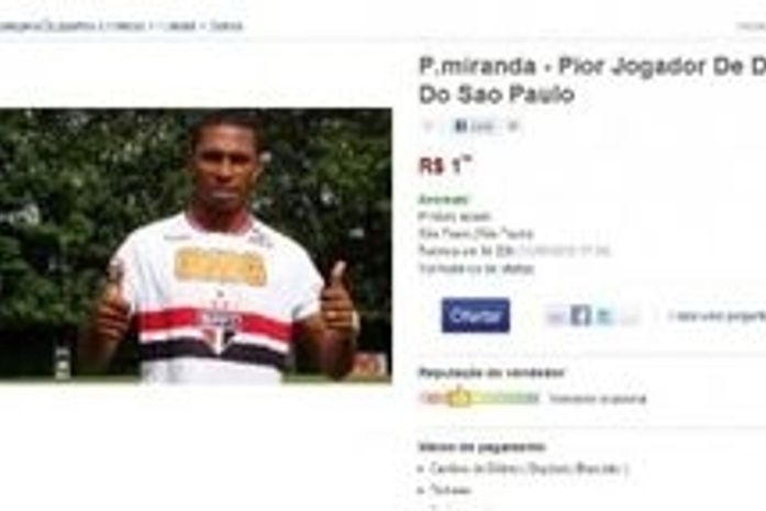 Revoltada, torcida do São Paulo coloca Paulo Miranda à venda no Mercado Livre
