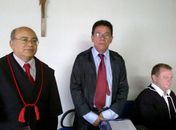 Promotor,. José Neto, o advogado Francisco França, e o Juiz Edivaldo Landeosi