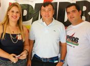 Prefeita Mellina Freitas, prefeito Cristiano Matheus e Del Cavalcante, presidente da JPMDB de Marechal
