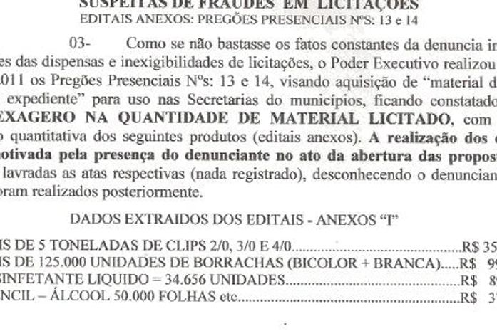 Trecho da denúncia