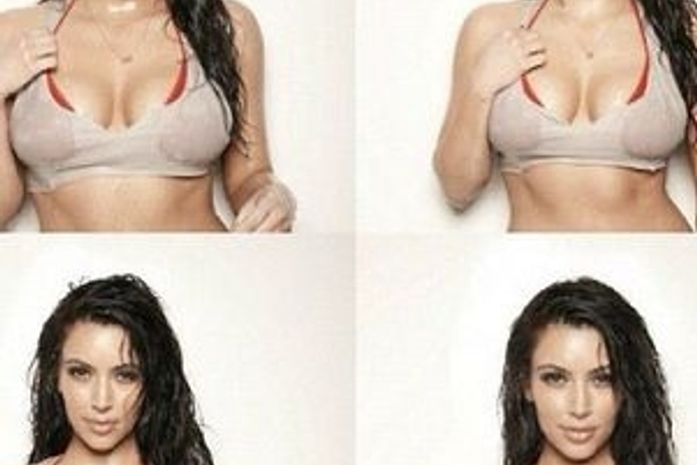 Kim Kardashian mostra foto sua de top molhado no Twitter