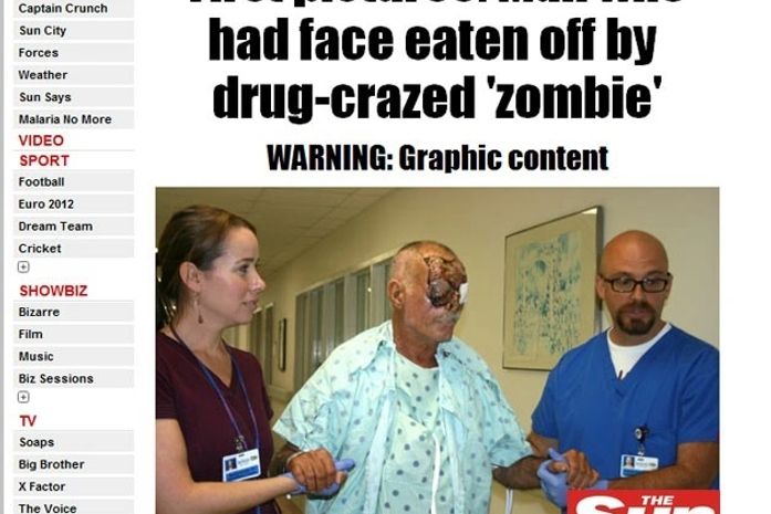 Jornal divulga imagem do rosto de homem atacado pelo canibal de Miami