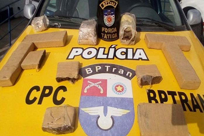 Sete quilos de maconha são apreendidos pela Força Tática do BPTran, em Maceió