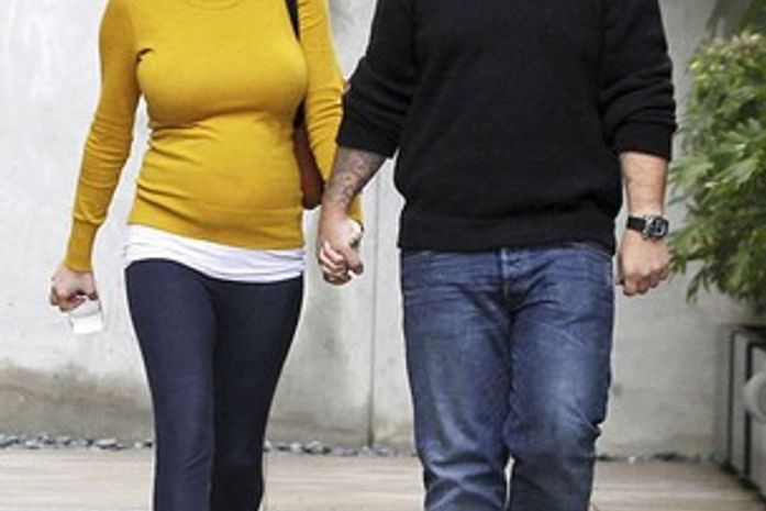 Jack Osbourne e a noiva enquanto ainda estava
grávida, Lisa Stelly