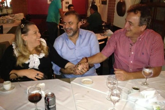 Foto mostra encontro de Galba, Jeferson e Rosinha
