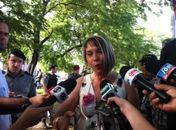 Secretária Nacional de Segurança Pública Regina Miki durante operação no Dique Estrada