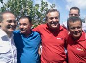 Renan, Almeida, Lessa e Mosart durante convenção