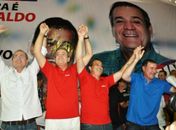 Renan, Almeida, Lessa e Mosart durante convenção