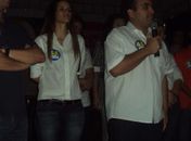 Mauricio Quintella, a primeira-dama Ceci e Renatinho discursando