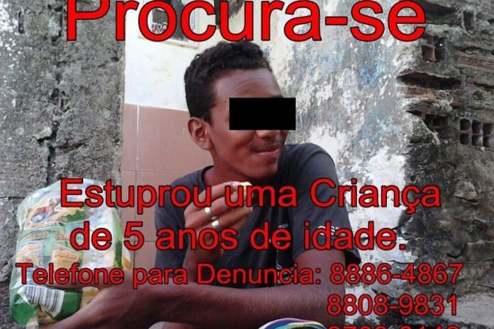 Estupro de menina de cinco anos causa revolta nas Redes Sociais