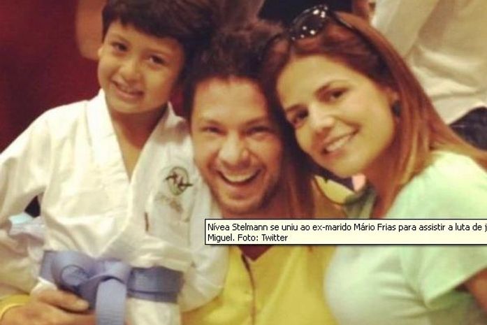 No Twitter, Nívea Stelmann posta foto ao lado do filho judoca