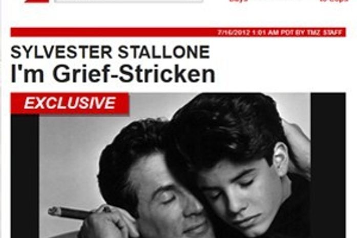 Deixem 'a memória e a alma de meu filho em paz', diz Stallone a site