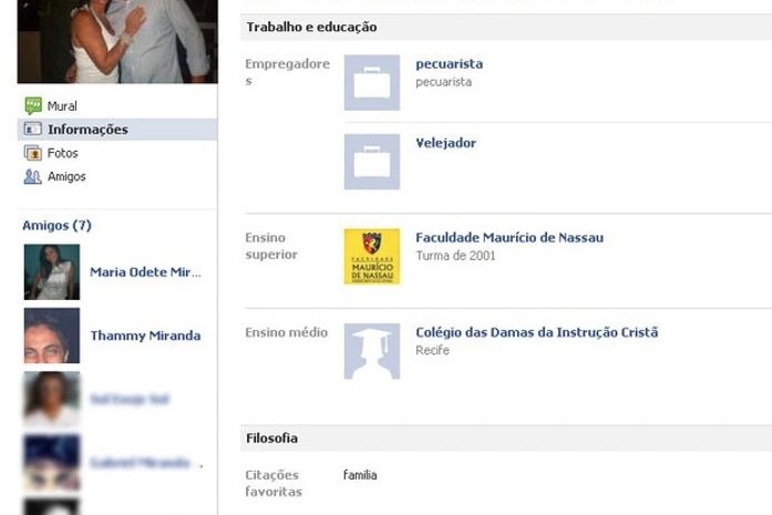 Perfil do ex-marido de Gretchen, Tulio Sotto Mayor, no Facebook