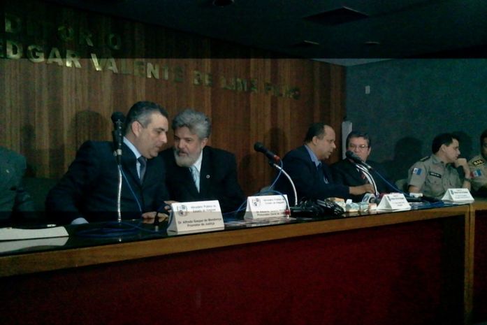 Autoridades do MPE, Gecoc, PM e PC